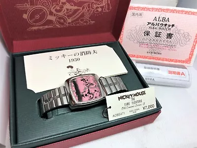 SEIKO Alba Limited Edition MICKEY MOUSE  The Fire Fighters  Wristwatch ACBS471 • $140