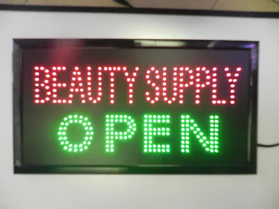 LED Beauty Supply Open Sign For Business Displays | Electronic Light Up Sign • $70