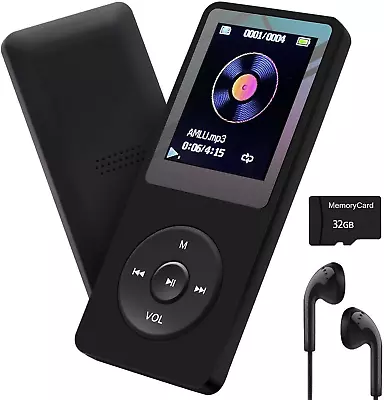 MP3 Player 32GB With Speaker Earphone Portable HiFi Lossless Sound MP3 Mini HD • $25.40