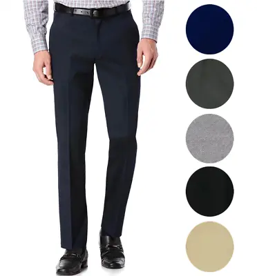 Men's Premium Slim Fit Dress Pants Slacks Flat Front Multiple Colors • $34.64