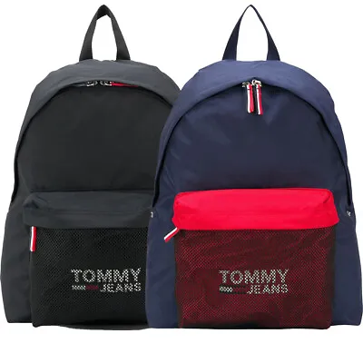 Tommy Jeans Cool City Logo Print Mesh Pocket School Shoulder Book Bag Backpack • $73.45