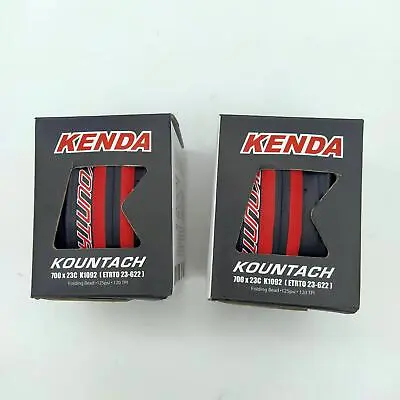 KENDA Kountach K1092 700 X 23C Road Bike Bicycle Folding Tire Black/Red  1 Pair • $78.90