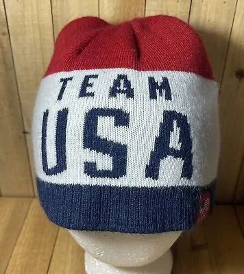 Team USA Olympic Team Apparel Beanie Winter Hat Red White Blue Logo • $8.99