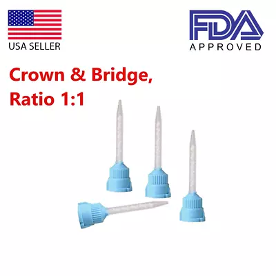 Dental Crown And Bridge  50 X 1:1 HP STYLE CARTRIDGE Blue/White Mixing Tips • $12.99