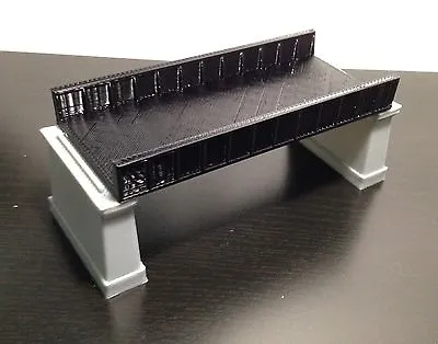 Outland Models Railroad Girder Bridge Black(for Double Track) With Piers Z Scale • $10.99
