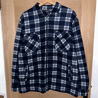 Origin’s Flannel Coat Sherpa Fleece Lined Plaid Lumberjack Jacket Navy Blue XL • £2.20