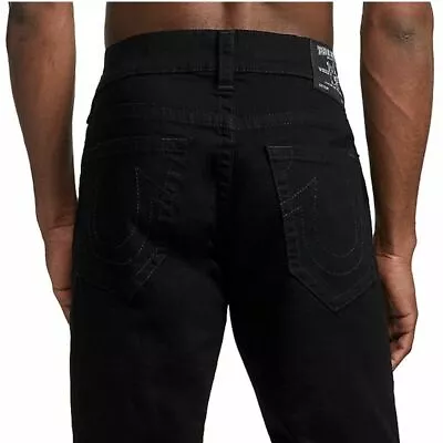 True Religion Men's Geno Slim Fit Stretch Jeans In Body Rinse Black • $78