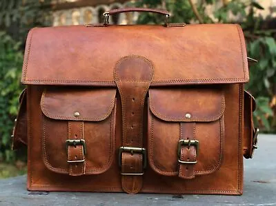 Vintage Genuine Leather Messenger Bag Briefcase Laptop Computer Shoulder Bag • $100.30