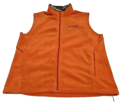 Columbia PHG Fleece Vest Realtree Edge Sz Men L Performance Hunting Gear Orange • $18.99