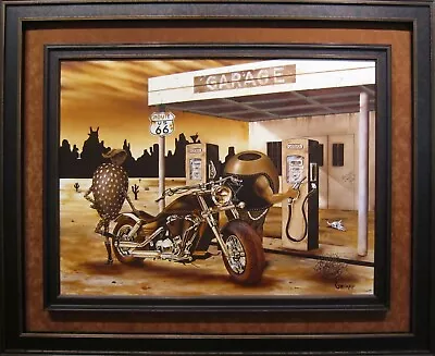 Michael Godard  Historic Route 66  Original - Framed -  Acrylic On Canvas • $79500