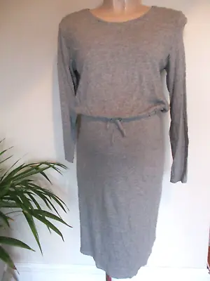 H&m Mama Maternity & Nursing Grey Marl L/s T-shirt Dress Size M 12-14 • £10