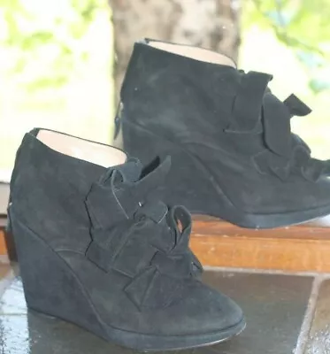 OPENING CEREMONY SUEDE VICTORIAN VINTAGE FRILL BOOTIES 7 With SHOE BAG DESIGNER • $45