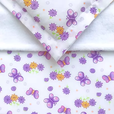 Dolls Pram Cot Blanket & Pillow Bedding Set Purple Butterflies  Baby Annabel • £6.69