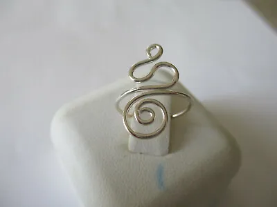 Sterling Silver Toe Ring Adjustable Smooth Double Swirl 1 Size Fits All  • $11.75