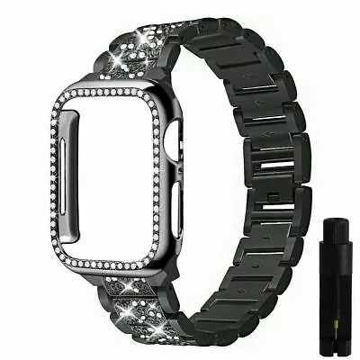 $23.99 • Buy Bling Stainless Steel IWatch Band Case For Apple Watch Series 8 7 6 5 4 3 2 1 SE