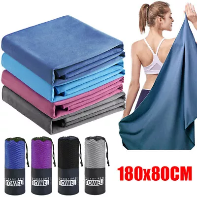 Extra Large Microfibre Towels Quick Dry Beach Towel Sheet Travel Swimming Sports • £11.58