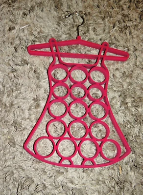 £3.50 • Buy Scarf Or Belt Holder, Hanging Dress Shaped, Pink Flocked  Metal Hook