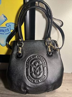 NWT~MARINO ORLANDI Handbag Shoulder Bag ITALIAN Leather BLACK Embossed BEAUT! • $199.95