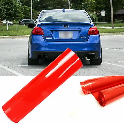 12 X 48  Glossy Red Vinyl Guard Wrap Film For Headlight Tail Lights Sidemarkers • $9.28