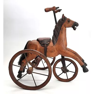 3 Wheeled Tricycle Toy Horse Antique Replica Figurine Pr403 • $250