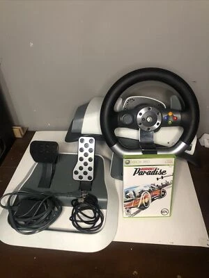 $75 • Buy Official Microsoft Xbox 360 Wireless Racing Steering Wheel With Pedals And Mount