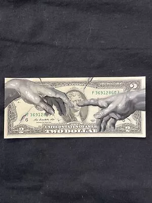 Hand Of God 2 Dollar Bill Original Painting Graffiti Art Street Art • $69