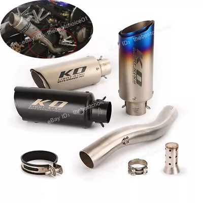 For Kawasaki Ninja ZX10R 2004 2005 Middle Exhaust Link Pipe Slip On Muffler 51mm • $127