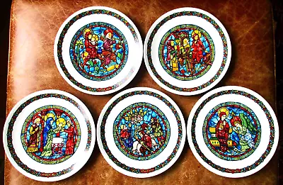 5 Henri D'Arceau Limoges Noel Vitrail French Porcelain Plates #1 #3 #4 #6 #8 • $20