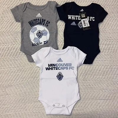 MLS Vancouver Whitecaps FC Adidas Newborn Infant 3-Pack Bodysuit Set • $12.80