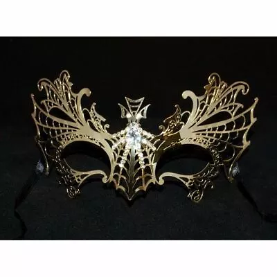 Gold Dragon Metal Laser Cut Venetian Masquerade Mask With Clear Stones • $15.70