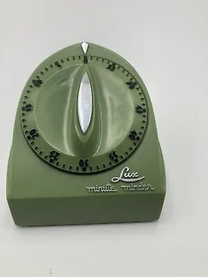 Vtg MCM Lux Minute Minder Avocado Green Kitchen Timer - Tested And Working • $20