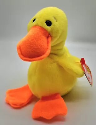 Quackers The Duck Ty Beanie Baby Original 1994  Retired PVC Pellets Vintage  New • $3.99