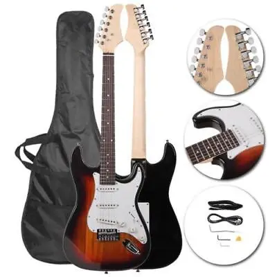 6 Strings Right-Handed Electric Guitar +Strap+Cord+Gigbag+Accessories Sunset • $56.99