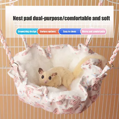 Hamster Hanging House Hammock Sleeping Nest Bed Rat Hamster Toy Cage Accessories • $23.22