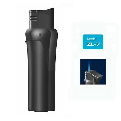 £4.99 • Buy Black Rubber Slim Jet Zenga Lighter, Refillable Lighter, Windproof - ZL-7