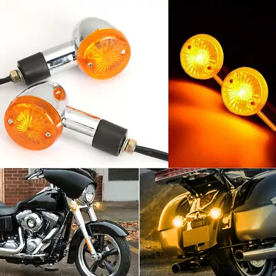 For Suzuki Boulevard S50 C50 Chrome Amber Turn Signals Blinker Lights Motorcycle • $18.99