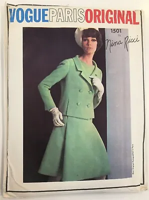 1960s Vogue Paris Original 1501 NINA RICCI Dress And Jacket Pattern VERY RARE  • $54.95