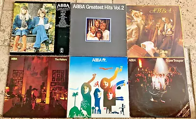 6 X ABBA Vinyl LP Records: GREATEST HITS 1&2/THE ALBUM/ABBA/THE VISITORS/SUPER T • £30