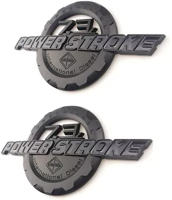 Pair 7.3L Powerstroke International Emblems Side Fender Badge For 250 350 Black • $27.51