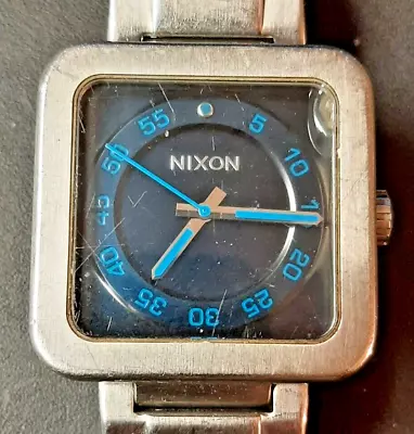 Nixon The Riot Men's Quartz Watch Blue Dial Stainless Steel New Battery Works • $34.99