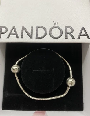 $57 • Buy Pandora Essence Discontinuned S925 Bracelet And Open Cut Out Hearts Love Charm