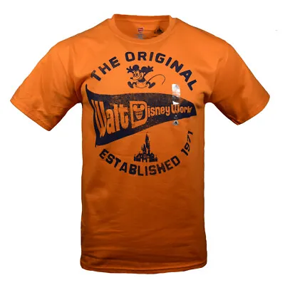 Men's T-shirt Disney Parks Walt Disney World Mickey Vintage Look Est1971 ORANGE • $17.99