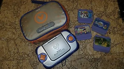 VTech V.Smile Cyber Pocket Learning System W/Case 4 Cartridge Spiderman Wall-E • $27.99