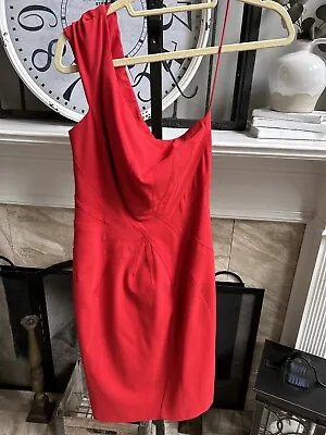 ZAC POSEN One Shoulder Red Knee Length Dress Sz 6 • $59.99