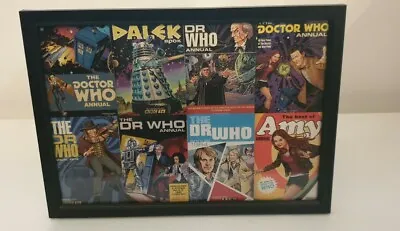 Doctor Who A4 Tardis Dalek Drs  Annuals  Artprint In A New Black Wooden Frame  • £12