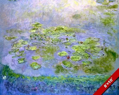 Pond With Water Lillies Lilly Pads Claude Monet Painting Art Real Canvas Print • $14.99