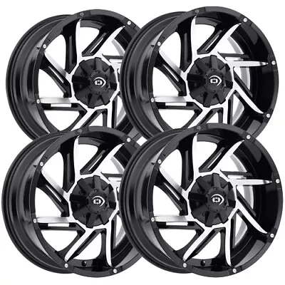 (Set-4) Vision 422 Prowler 18x9 6x135 +12mm Black/Machined Wheels Rims 18  Inch • $655.96