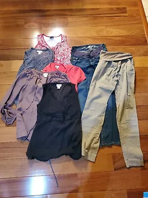 Maternity Jeans & Khaki Pants Small With Lot Of 5 Size Small Shirts Motherhood  • $22.99