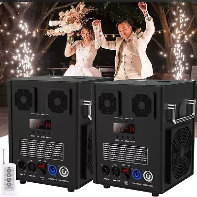 2PCS Cold Spark Firework Machine DMX Stage Effect Wedding DJ Event W/Flight Case • £209.99