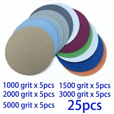25pcs 10001500200030005000Grit 3inch Hook&Loop Sandpaper Sanding Disc Sheet • £5.42